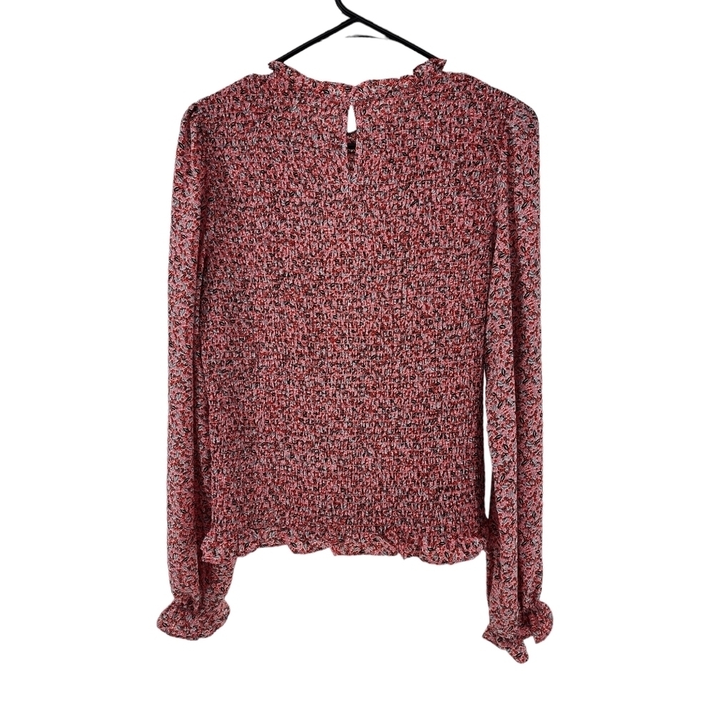 Maison D' Amelie Paris Women's Ditsy Floral Smocked Long Sleeves Blouse Top- M - Picture 5 of 6
